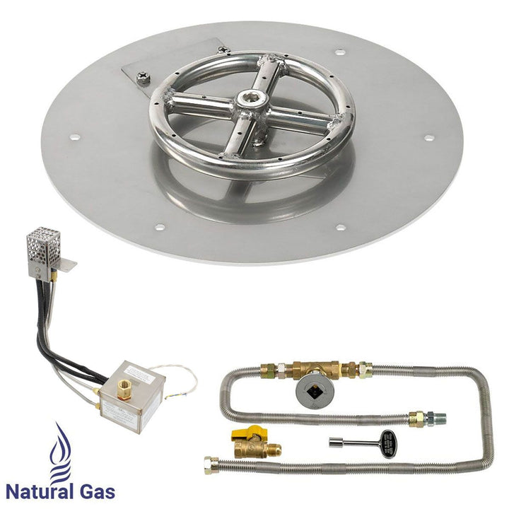 Round Stainless Steel Flat Pan with All-Weather Electronic Ignition System by American Fire Products