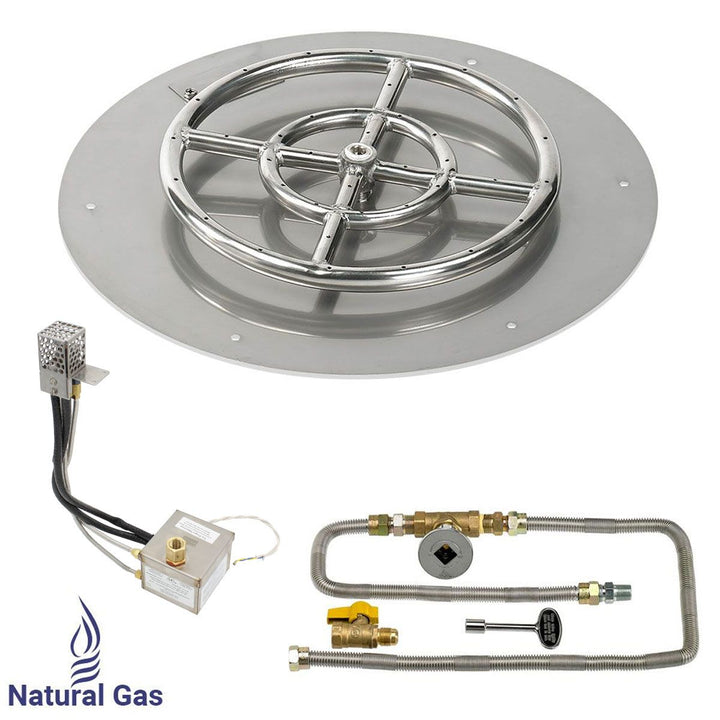 Round Stainless Steel Flat Pan with All-Weather Electronic Ignition System by American Fire Products