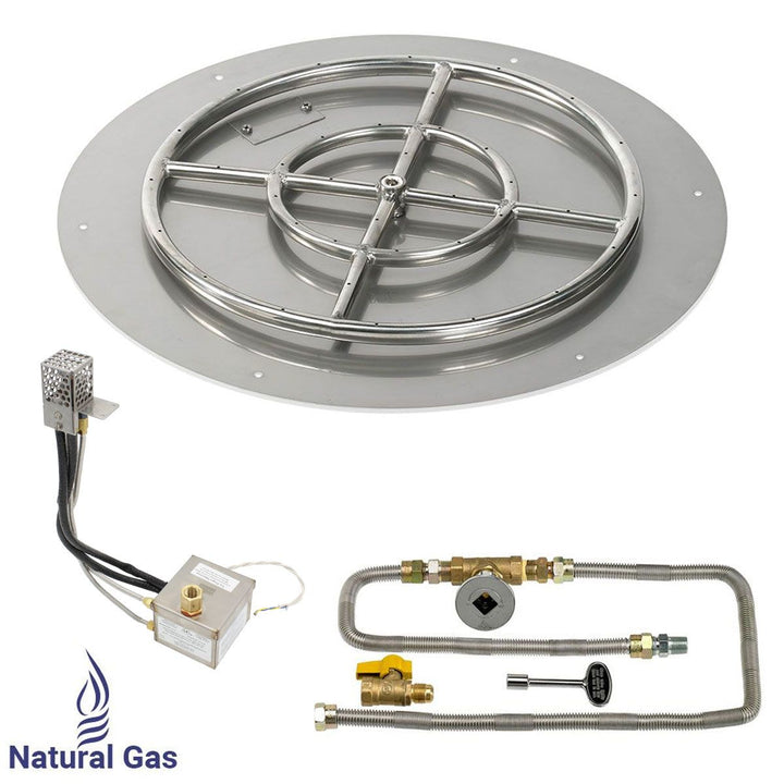 Round Stainless Steel Flat Pan with All-Weather Electronic Ignition System by American Fire Products