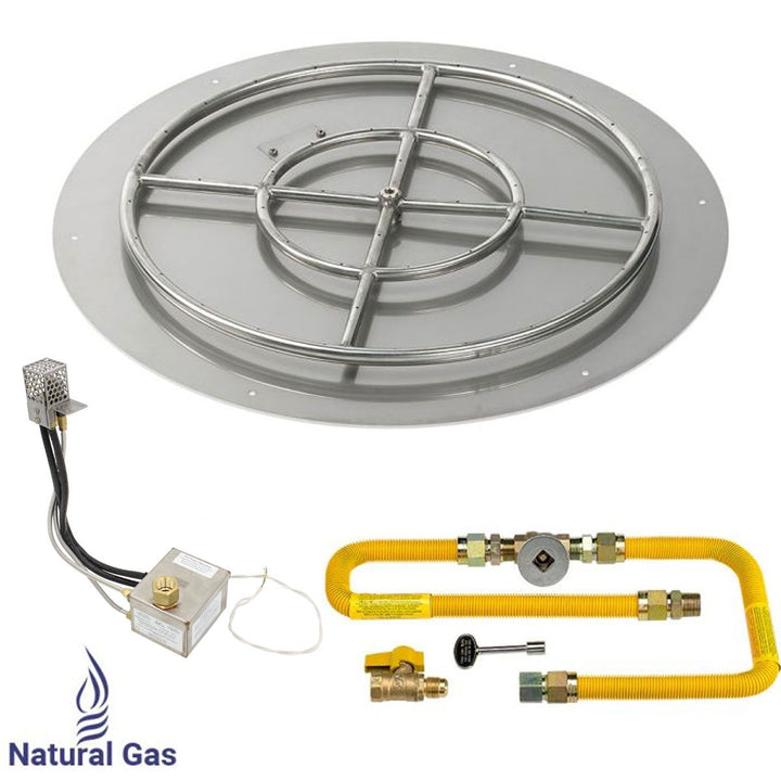 Round High Capacity Stainless Steel Flat with All-Weather Electronic Ignition System by American Fire Products