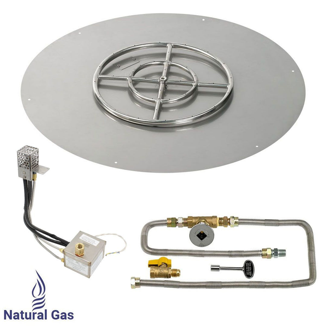 Round Stainless Steel Flat Pan with All-Weather Electronic Ignition System by American Fire Products