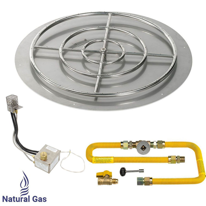 Round High Capacity Stainless Steel Flat with All-Weather Electronic Ignition System by American Fire Products