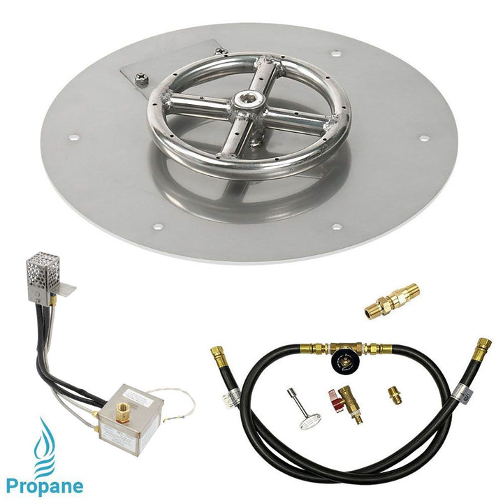 Round Stainless Steel Flat Pan with All-Weather Electronic Ignition System by American Fire Products