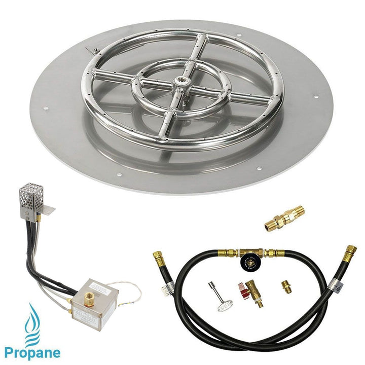 Round Stainless Steel Flat Pan with All-Weather Electronic Ignition System by American Fire Products