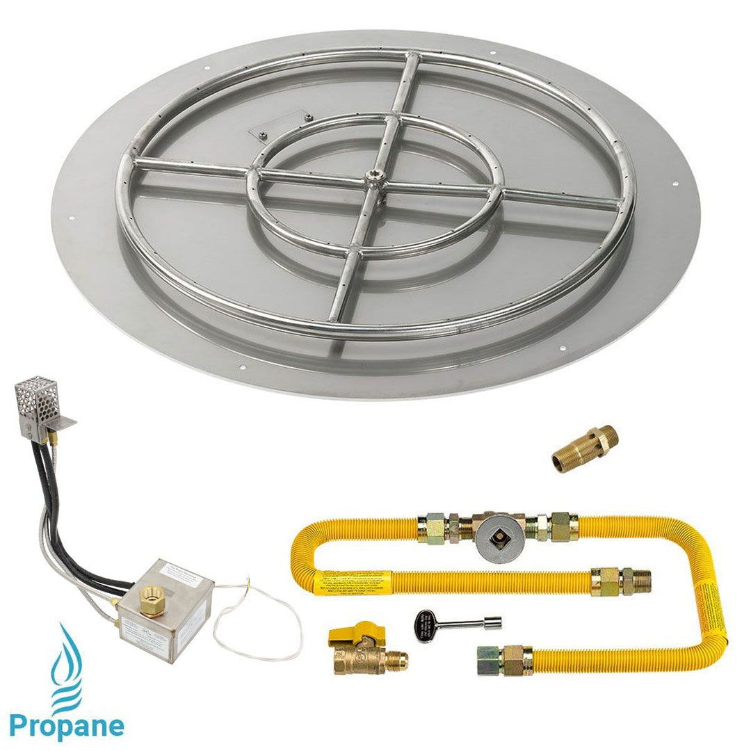 Round High Capacity Stainless Steel Flat with All-Weather Electronic Ignition System by American Fire Products