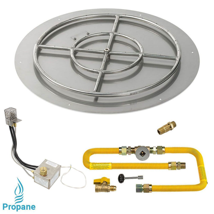 Round High Capacity Stainless Steel Flat with All-Weather Electronic Ignition System by American Fire Products