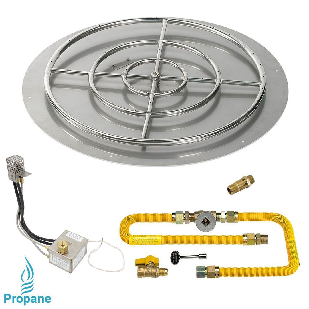 Round High Capacity Stainless Steel Flat with All-Weather Electronic Ignition System by American Fire Products