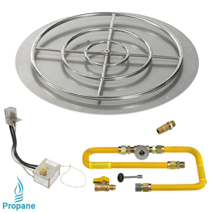 Round High Capacity Stainless Steel Flat with All-Weather Electronic Ignition System by American Fire Products