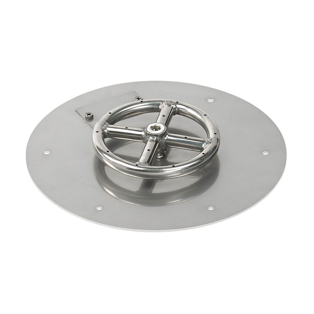 12" Round Stainless Steel Flat Pan with Spark Ignition Kit – Natural Gas by American Fire Products