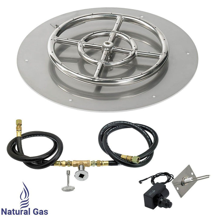 Round Stainless Steel Flat Pan with Spark Ignition Kit by American Fire Products