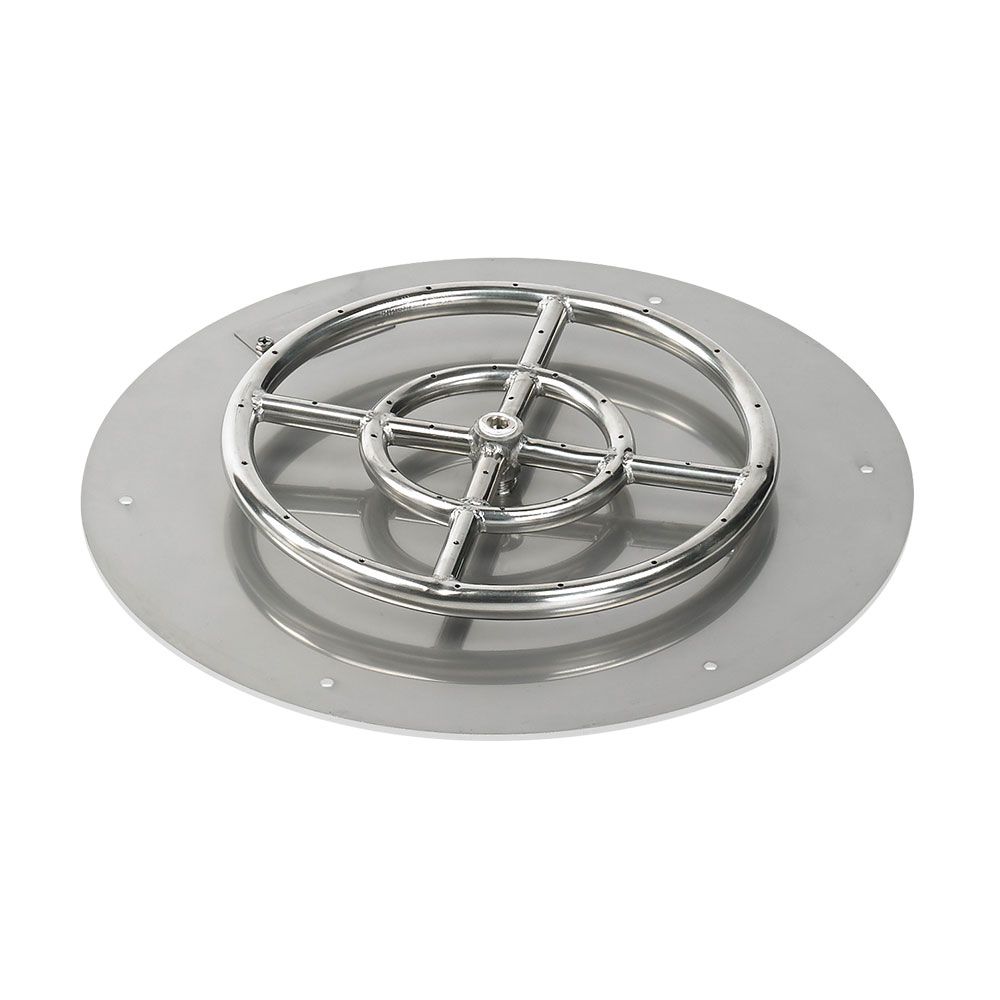 18" Round Stainless Steel Flat Pan with Spark Ignition Kit – Natural Gas by American Fire Products