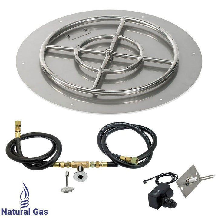 Round Stainless Steel Flat Pan with Spark Ignition Kit by American Fire Products
