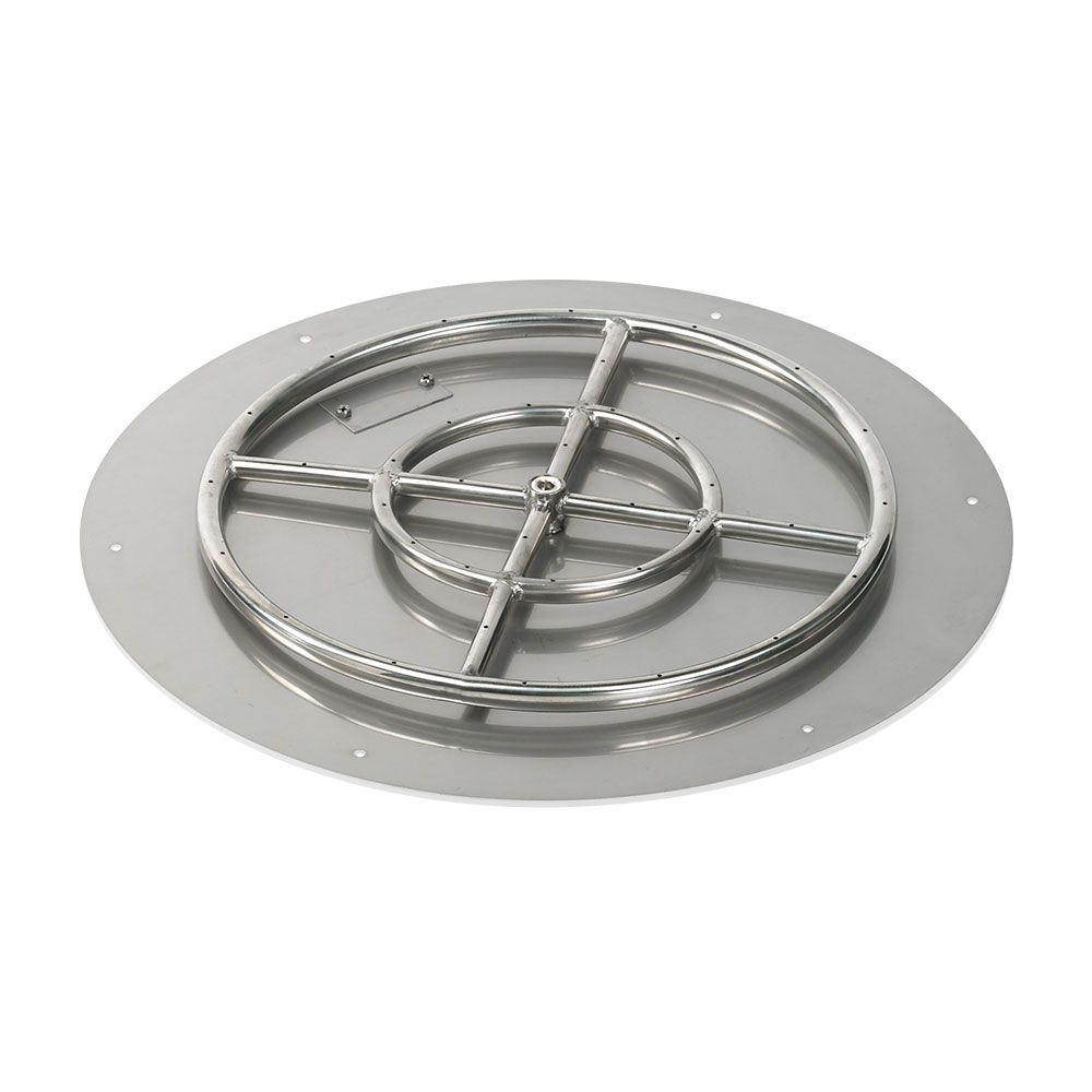 24" Round Stainless Steel Flat Pan with Spark Ignition Kit – Natural Gas by American Fire Products