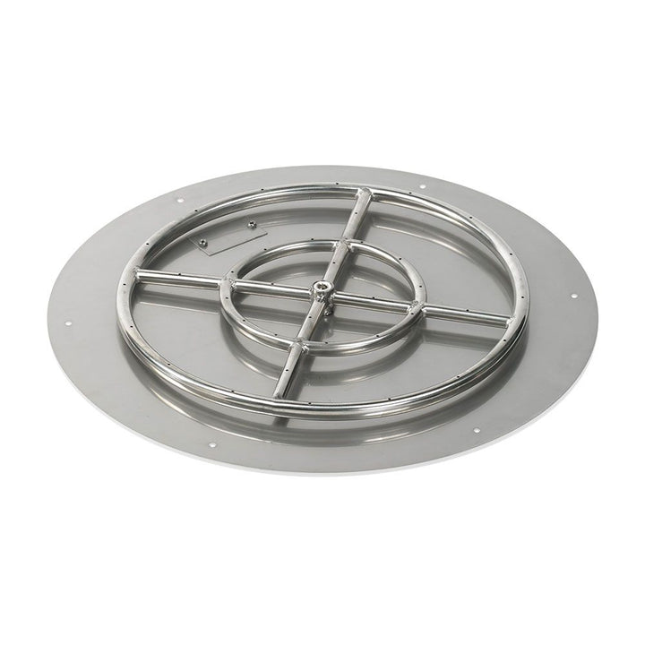 24" Round Stainless Steel Flat Pan with Spark Ignition Kit – Natural Gas by American Fire Products