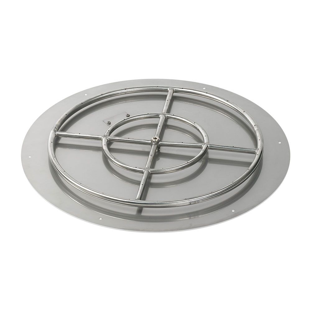 30" Round High Capacity Stainless Steel Flat Pan with Spark Ignition Kit - Natural Gas by American Fire Products