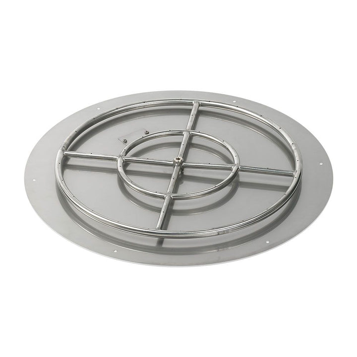 30" Round High Capacity Stainless Steel Flat Pan with Spark Ignition Kit - Natural Gas by American Fire Products