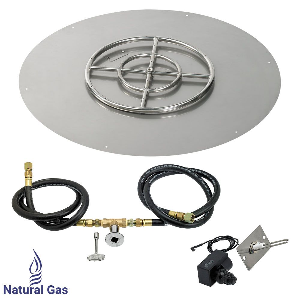 Round Stainless Steel Flat Pan with Spark Ignition Kit by American Fire Products