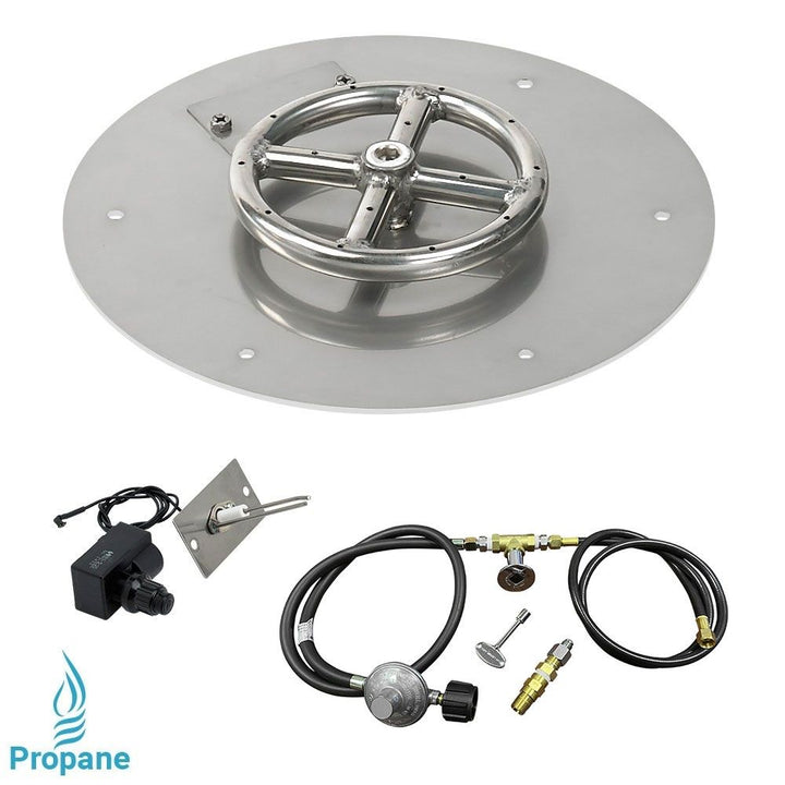 Round Stainless Steel Flat Pan with Spark Ignition Kit by American Fire Products