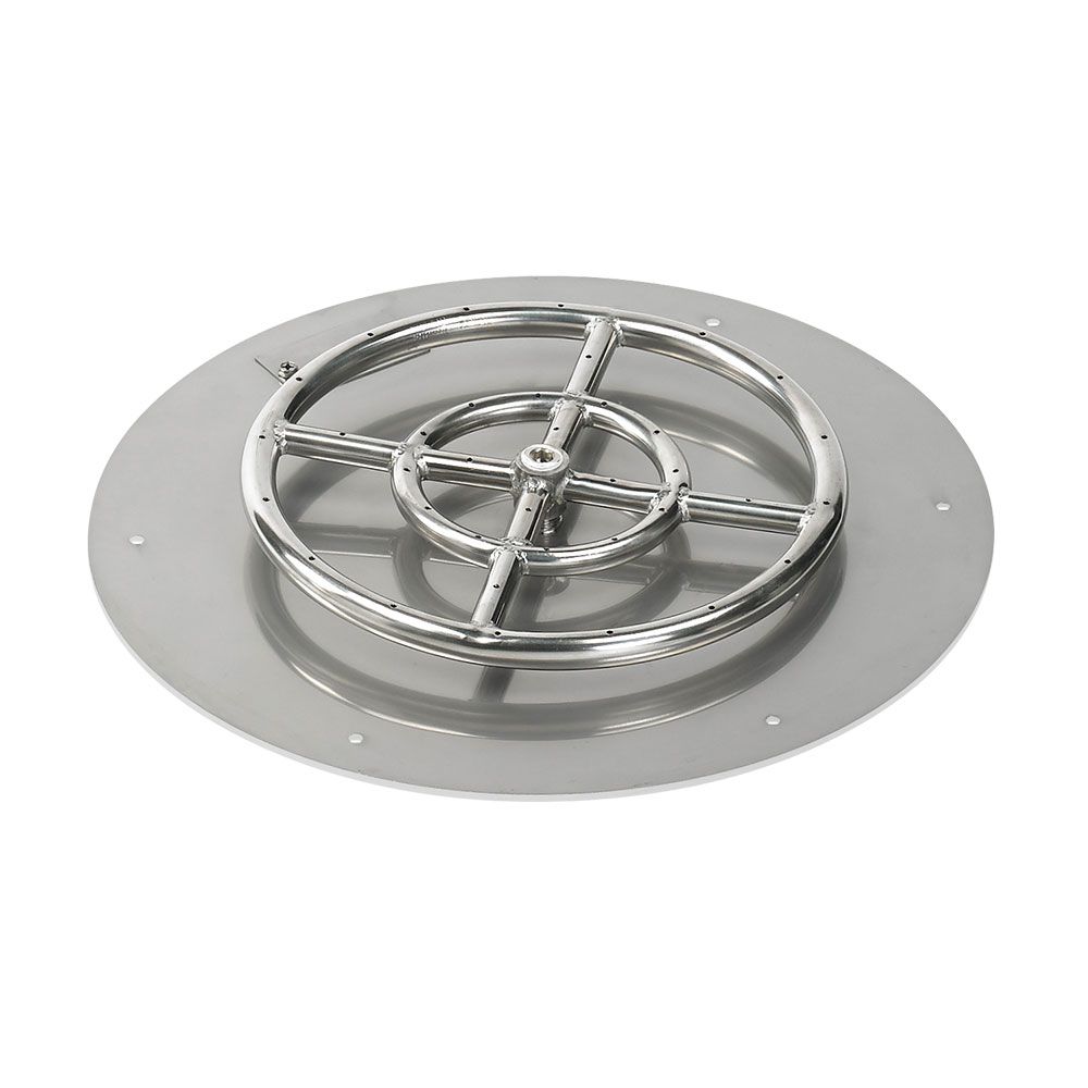 18" Round Stainless Steel Flat Pan with Spark Ignition Kit – Propane by American Fire Products
