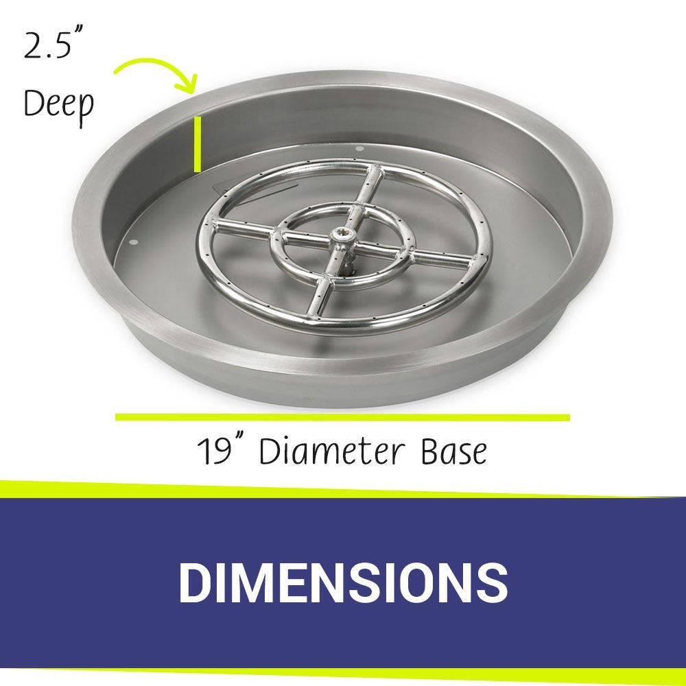 19" Round Stainless Steel Drop-In Pan by American Fire Products