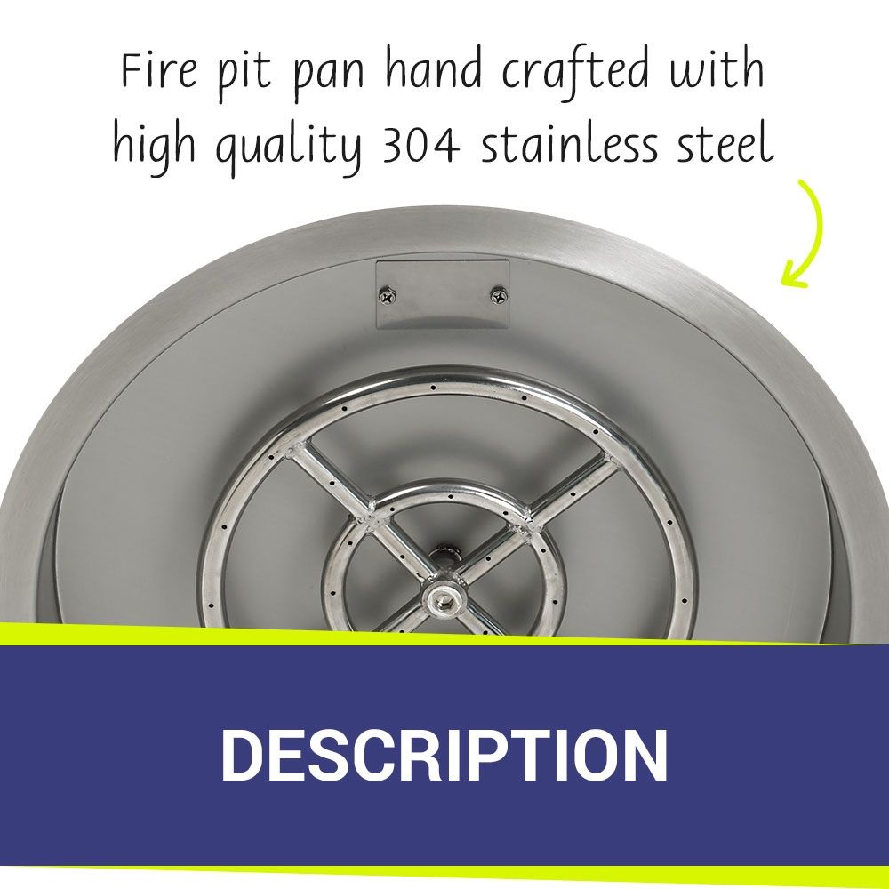 19" Round Stainless Steel Drop-In Pan by American Fire Products