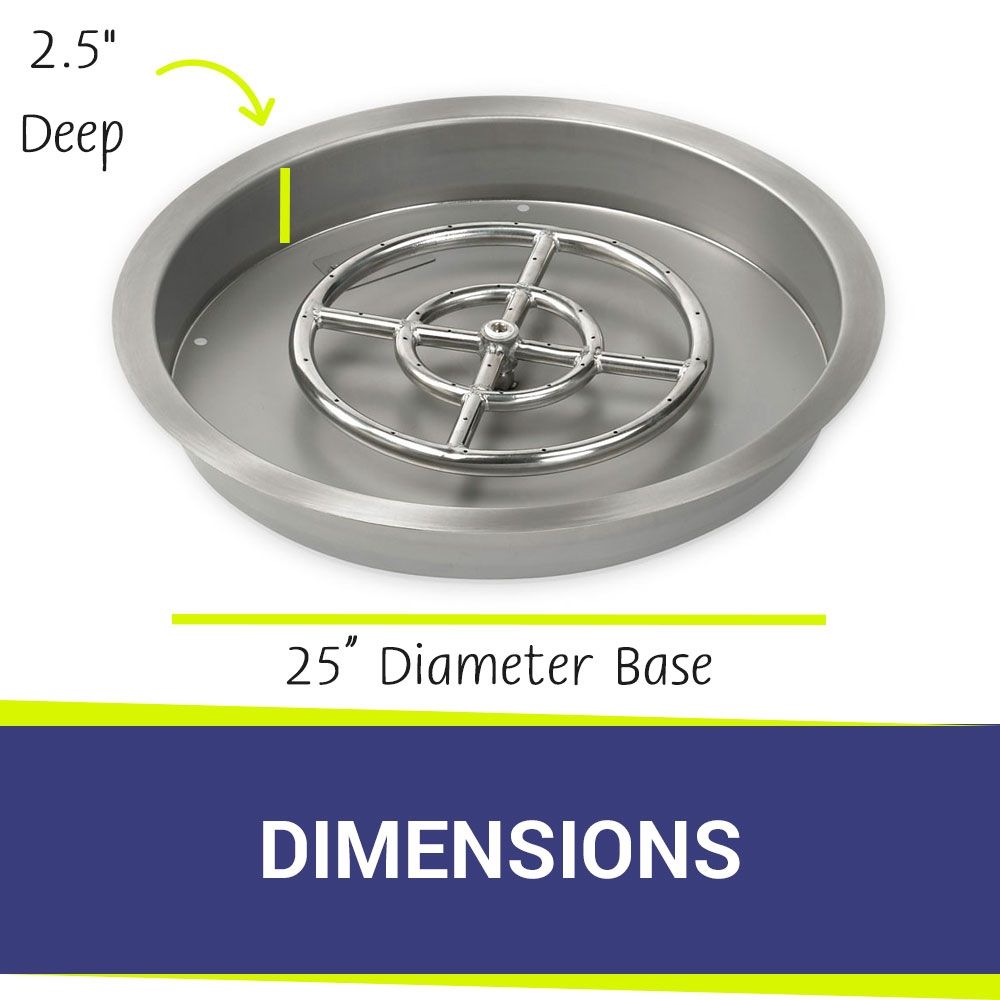 25" Round Stainless Steel Drop-In Pan by American Fire Products