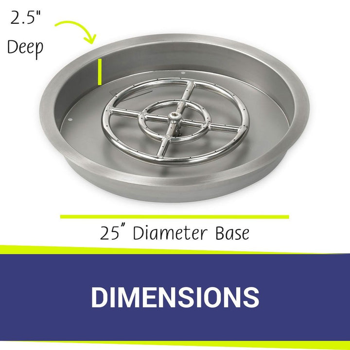 25" Round Stainless Steel Drop-In Pan by American Fire Products