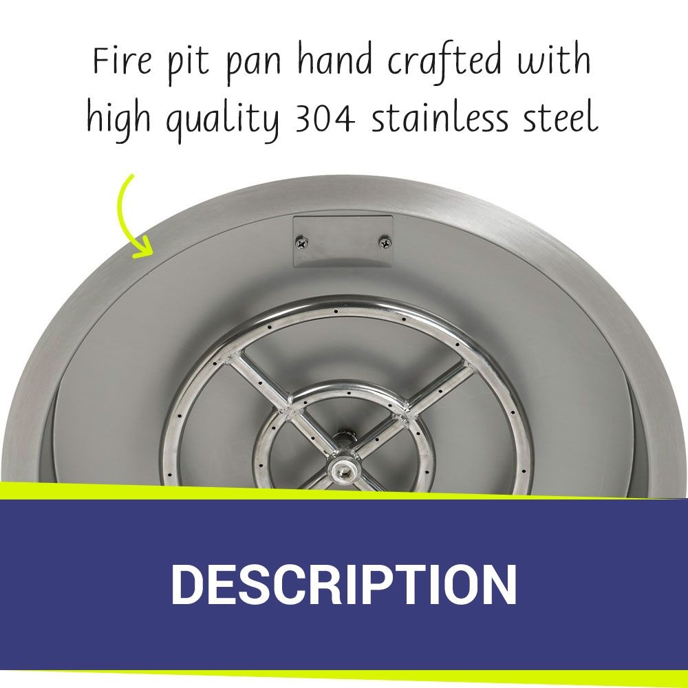 25" Round Stainless Steel Drop-In Pan by American Fire Products