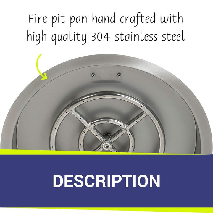 25" Round Stainless Steel Drop-In Pan by American Fire Products