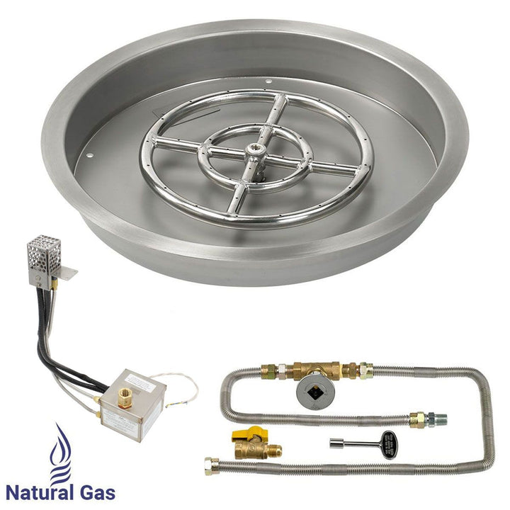 19" Round Stainless Steel Drop-In Pan with All-Weather Electronic Ignition System by American Fire Products