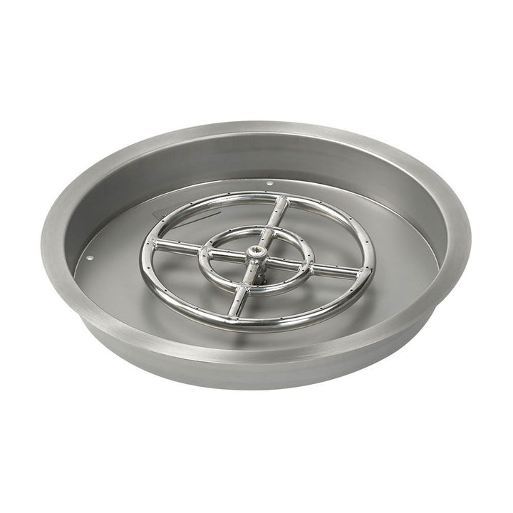 19" Round Stainless Steel Drop-In Pan with Spark Ignition Kit - Natural Gas by American Fire Products