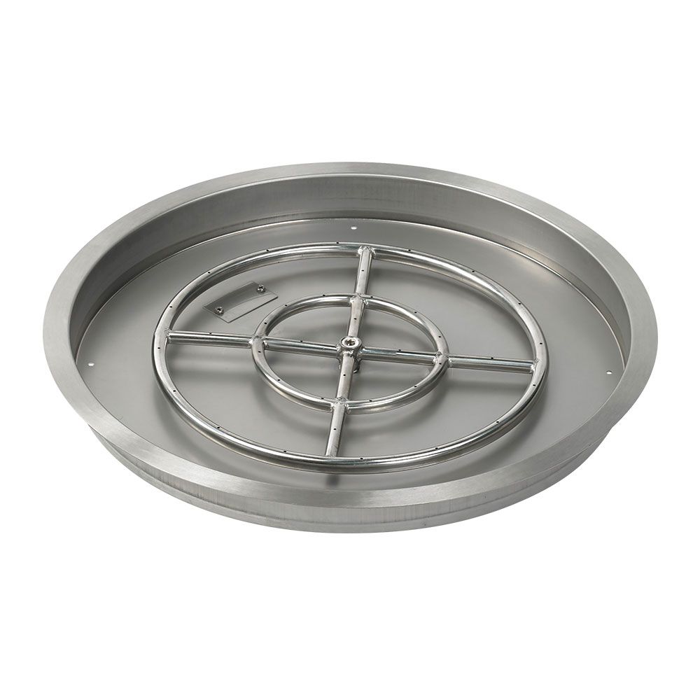 25" Round Stainless Steel Drop-In Pan with Spark Ignition Kit - Natural Gas by American Fire Products