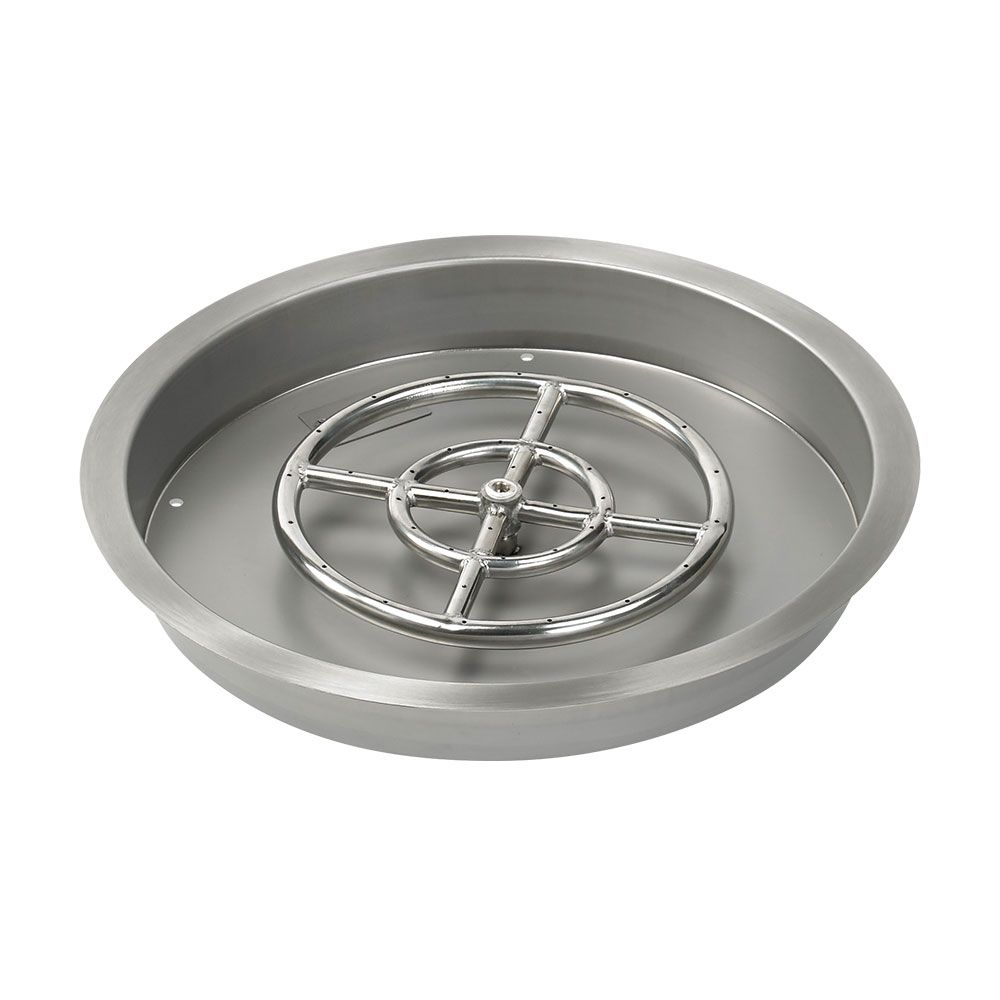 19" Round Stainless Steel Drop-In Pan with Spark Ignition Kit - Propane by American Fire Products