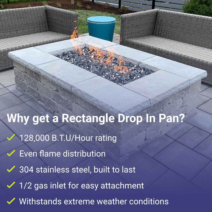 48" x 24" Rectangle Stainless Steel Flat Pan by American Fire Products