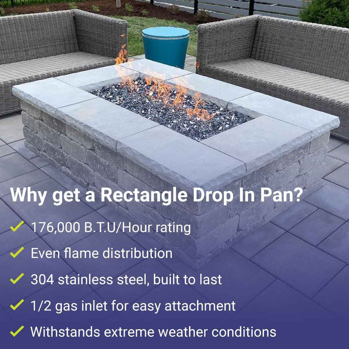 60" x 24" Rectangle Stainless Steel Flat Pan by American Fire Products