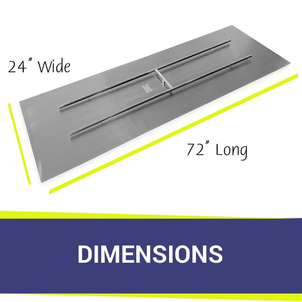 72" x 24" Rectangle Stainless Steel Flat Pan by American Fire Products