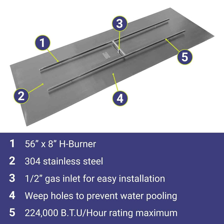 72" x 24" Rectangle Stainless Steel Flat Pan by American Fire Products