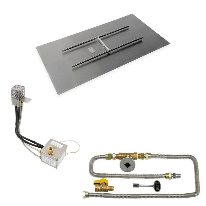 Rectangle Stainless Steel Flat Pan with All-Weather Electronic Ignition System - Natural Gas by American Fire Products
