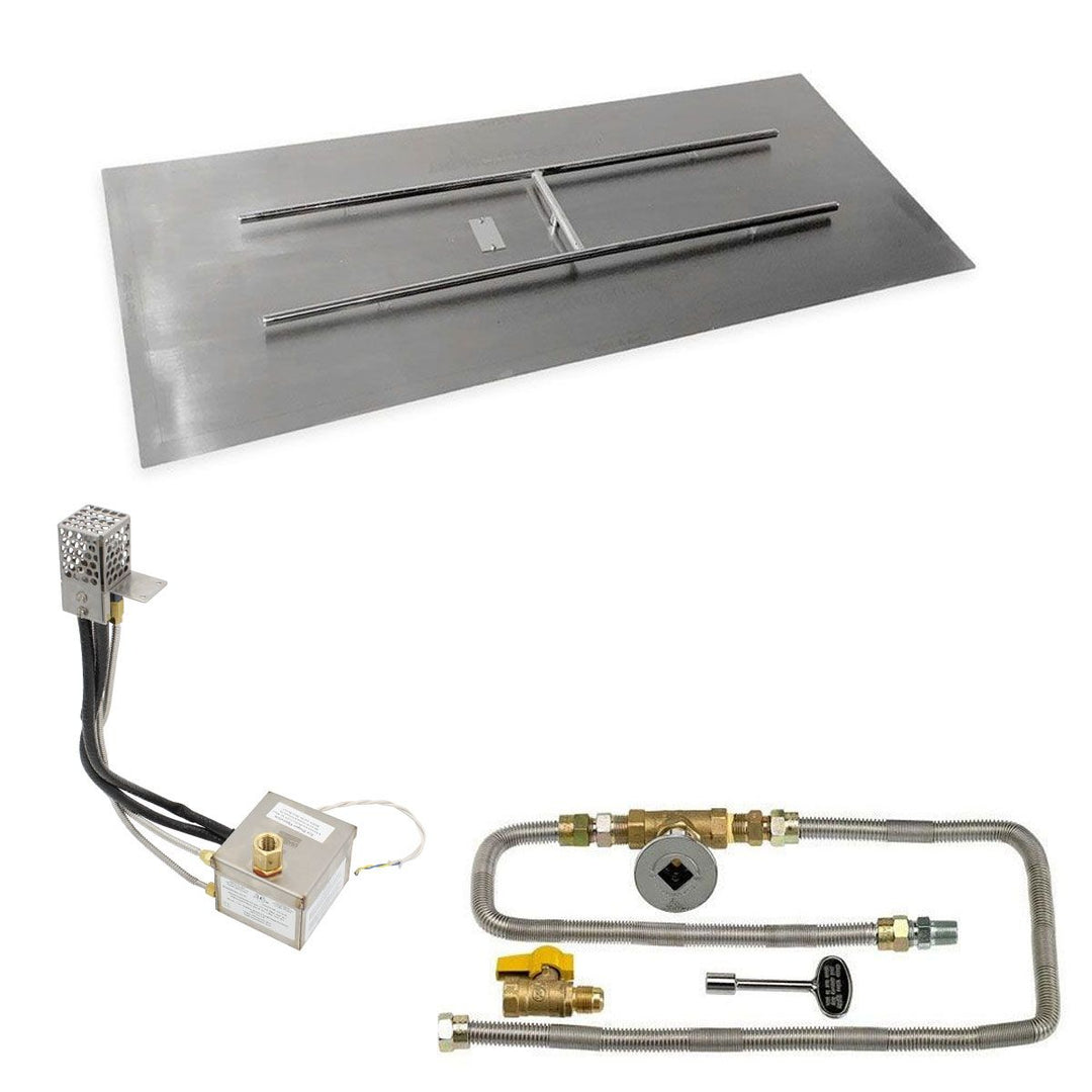 Rectangle Stainless Steel Flat Pan with All-Weather Electronic Ignition System - Natural Gas by American Fire Products