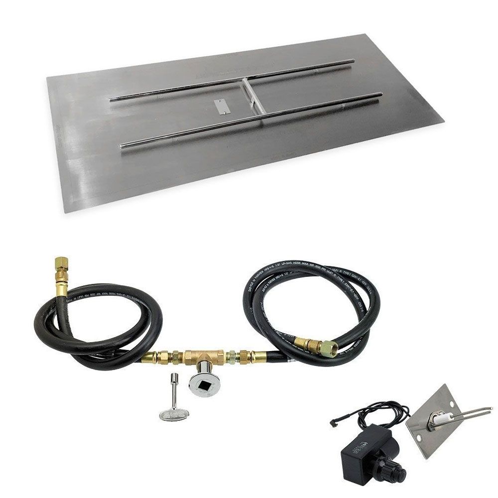 Rectangle Stainless Steel Flat Pan with Spark Ignition Kit - Natural Gas by American Fire Products