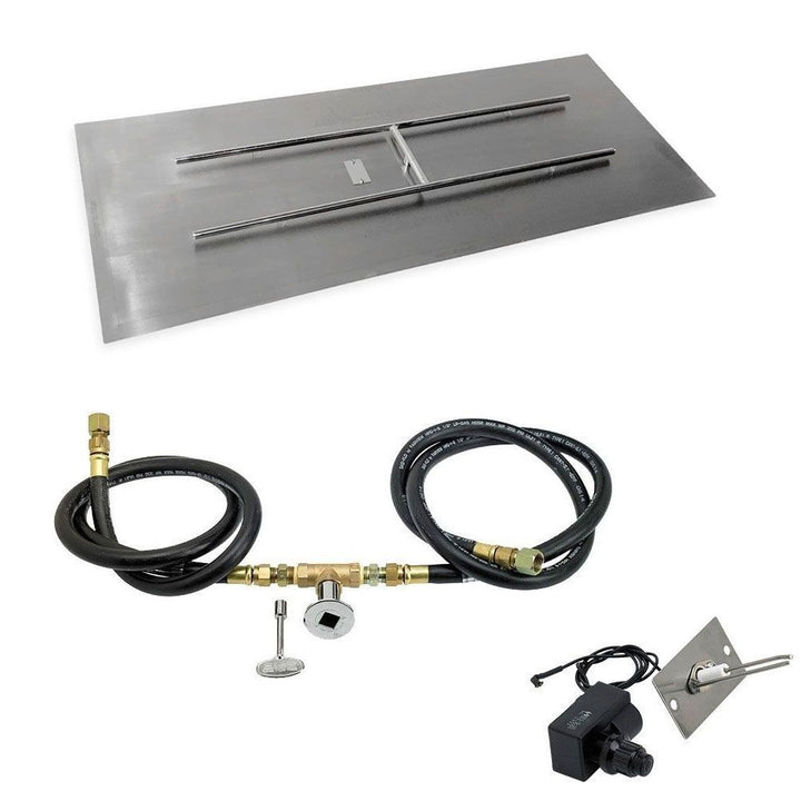 Rectangle Stainless Steel Flat Pan with Spark Ignition Kit - Natural Gas by American Fire Products