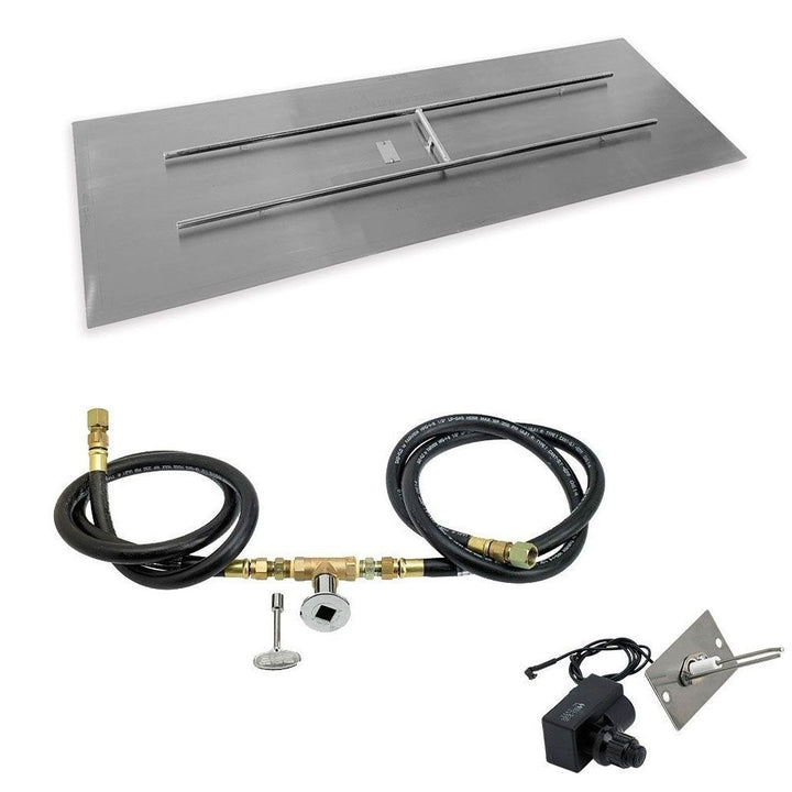 Rectangle Stainless Steel Flat Pan with Spark Ignition Kit - Natural Gas by American Fire Products