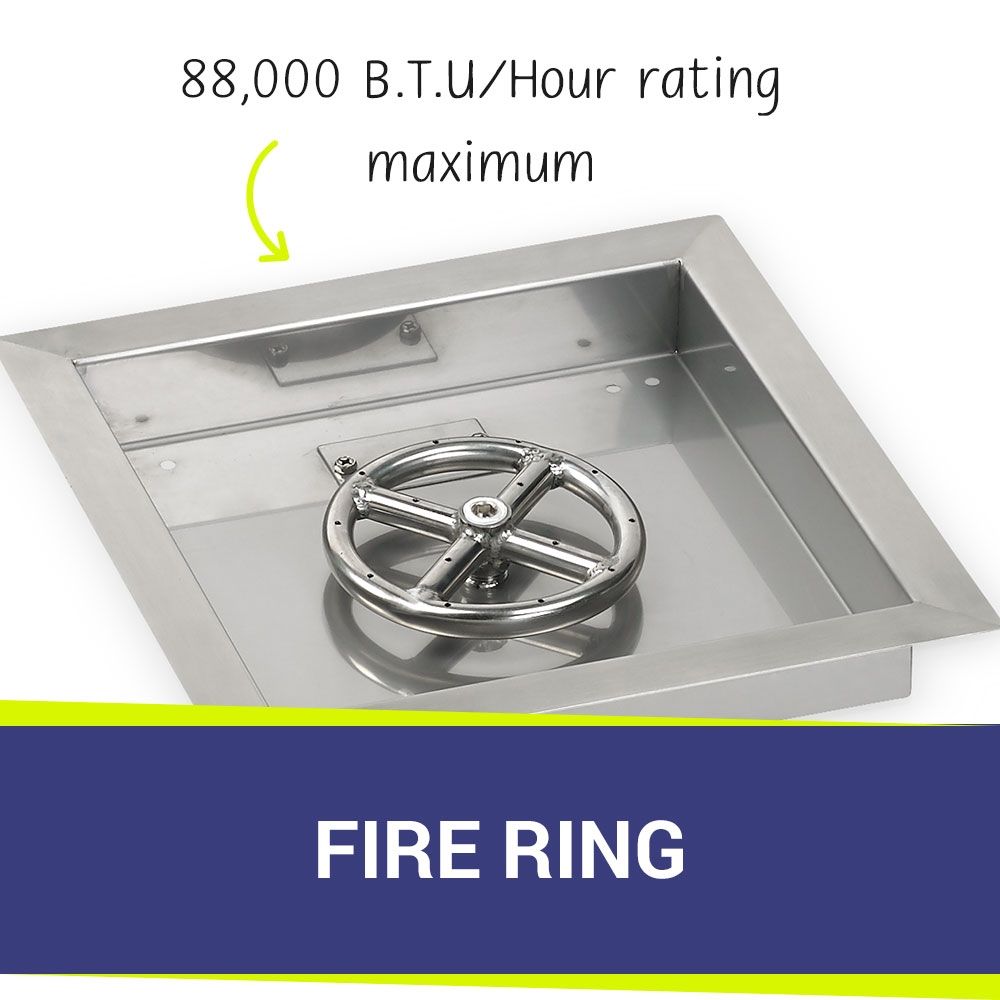 12" Square Stainless Steel Drop-In Pan by American Fire Products