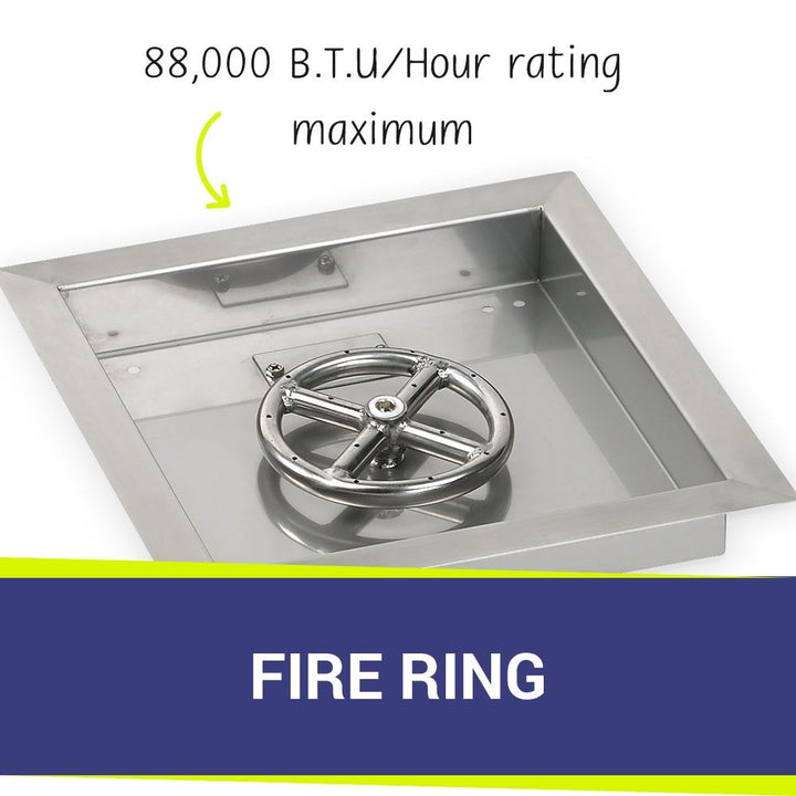 12" Square Stainless Steel Drop-In Pan by American Fire Products