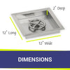 12" Square Stainless Steel Drop-In Pan by American Fire Products