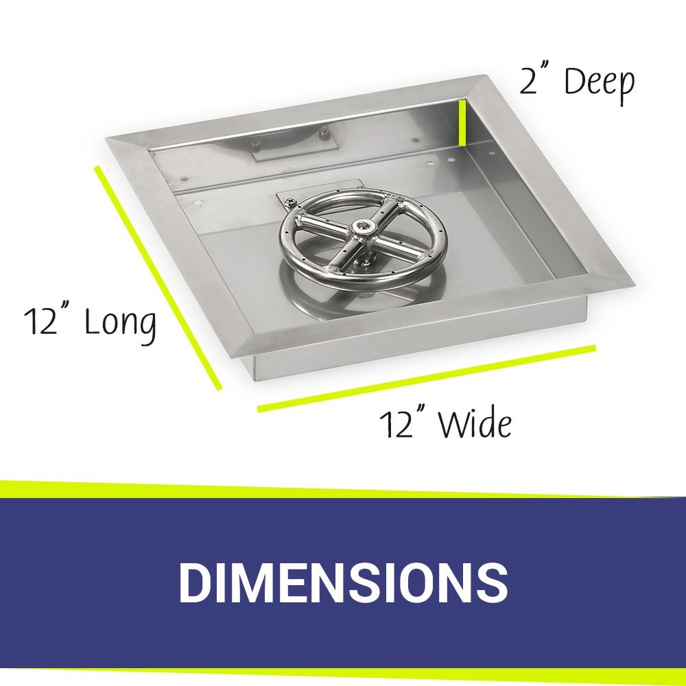 12" Square Stainless Steel Drop-In Pan by American Fire Products