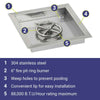 12" Square Stainless Steel Drop-In Pan by American Fire Products