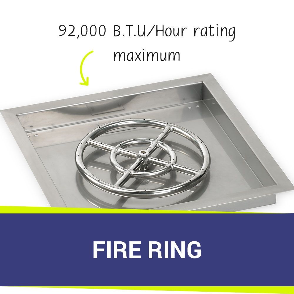 18" Square Stainless Steel Drop-In Pan by American Fire Products