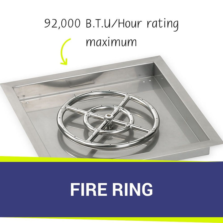 18" Square Stainless Steel Drop-In Pan by American Fire Products