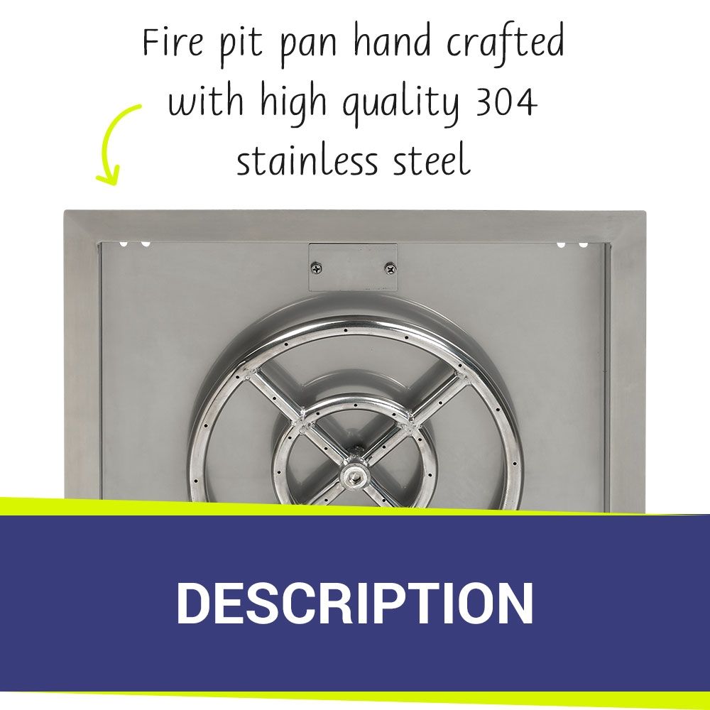 18" Square Stainless Steel Drop-In Pan by American Fire Products